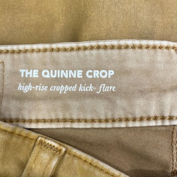 Adriano Goldschmied Size 26 The Quinne Crop High Rise Kick‎ Flare Jeans  Mustard - Picture 7 of 9